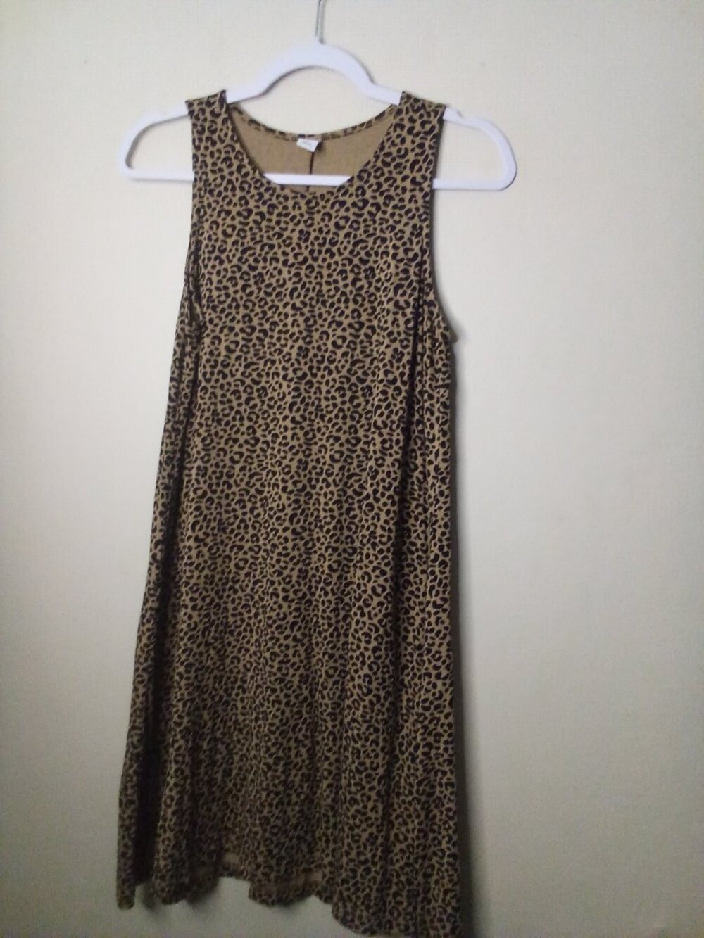 Old Navy Dress Women M Sleeveless Soft Stretch Animal Print Brown Black